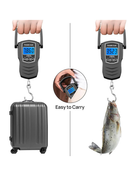 Balanza Digital de Equipaje Meilen 75Kg con Cinta Métrica 1.5m