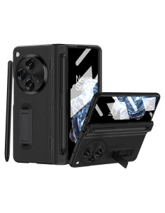 Funda de Cuero PU para OnePlus Open 2023 con Estilógrafo