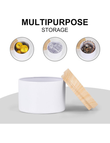 24 Latas de Vela Blancas Mate BOTINXIS 4oz con Tapas de Madera