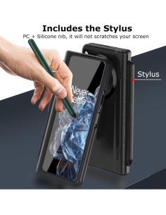 Funda de Cuero PU para OnePlus Open 2023 con Estilógrafo 2