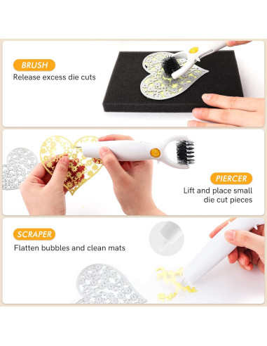 Herramienta de Manualidades 3 en 1 CYFUN - Cepillo, Raspador y Perforador