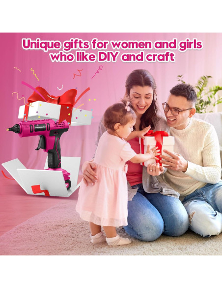 Pistola de Pegamento Caliente Inalámbrica Denqir 100W Rosa