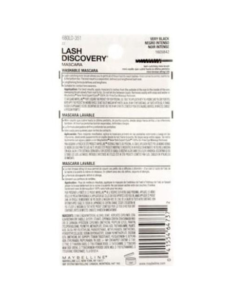 Máscara Lavable Maybelline New York Lash Discovery 4.57g Máscara Lavable Maybelline New York Lash Discovery 4.57g