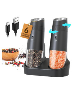Molinillo Eléctrico de Sal y Pimienta CIRCLE JOY con Luz LED
