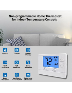 Termostato Digital Miuputake 3001-Azul para Calefacción y Refrigeración 2