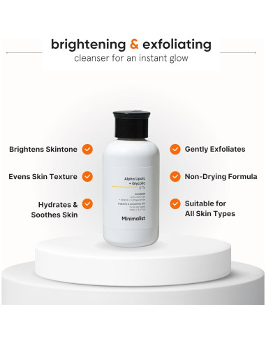 Limpiador Facial ALA y AHA 7% Minimalista 100 ml