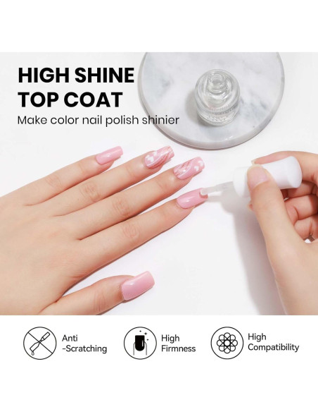 Esmalte de Uñas Top Coat MIZHSE 15 ml Secado Rápido Brillo Alto