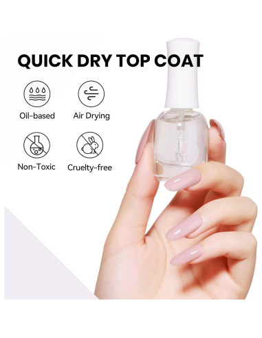 Esmalte de Uñas Top Coat MIZHSE 15 ml Secado Rápido Brillo Alto