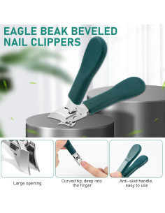 Cortauñas Profesional Gtyuoo Punta de Águila Verde 14.7cm 2