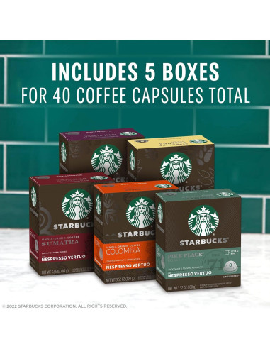 Cápsulas de Café Starbucks para Nespresso Vertuo - 40 Unidades