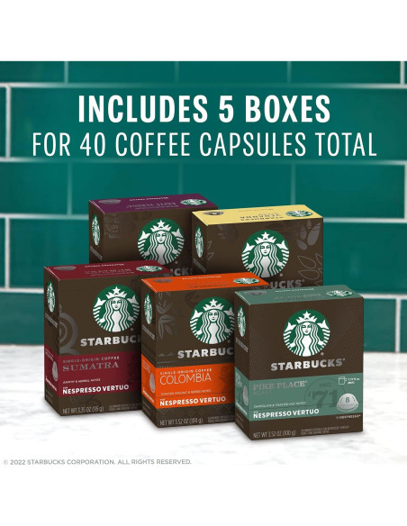Cápsulas de Café Starbucks para Nespresso Vertuo - 40 Unidades