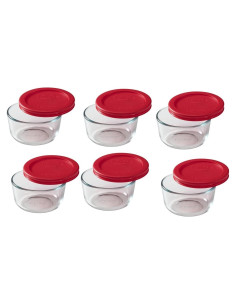 Contenedores de Almacenamiento Pyrex 12 Piezas 1 Taza Redondos