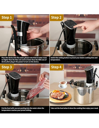 Cocedor Sous Vide Kuermon SV238A 1000W Acero Inoxidable