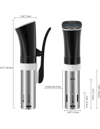 Cocedor Sous Vide Kuermon SV238A 1000W Acero Inoxidable
