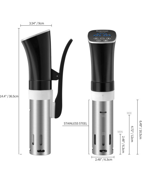 Cocedor Sous Vide Kuermon SV238A 1000W Acero Inoxidable