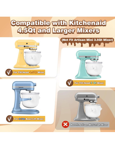 Accesorio para Hacer Helados KitchenAid 2 Cuartos Compatible