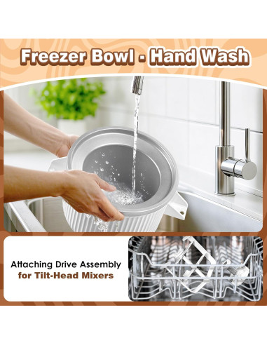 Accesorio para Hacer Helados KitchenAid 2 Cuartos Compatible