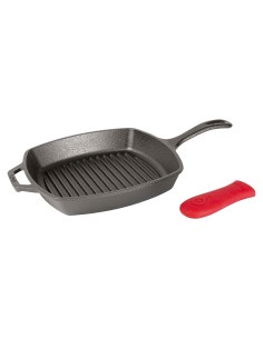 Sartén Grill Cuadrada Lodge L8SGP3ASHH41B Hierro Fundido 26.67 cm