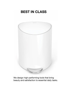 Cubo de Basura 6L simplehuman Acero Blanco Semi-Circular 2