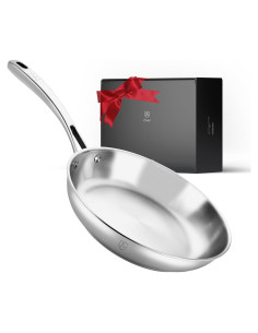 Sartén de Acero Inoxidable 30 cm Lebof, 5 Capas, Seguro para Horno