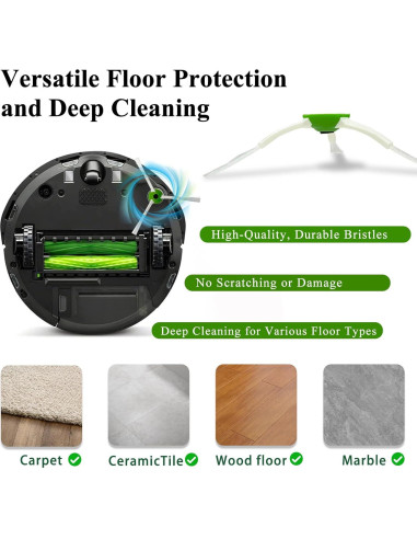 Paquete de 10 cepillos laterales Soniicmomo para iRobot Roomba