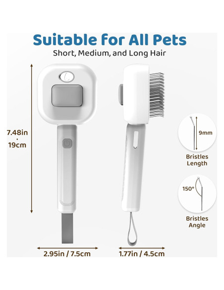 Cepillo 3 en 1 POHAHA para Gatos y Perros - Acicalamiento y Vapor