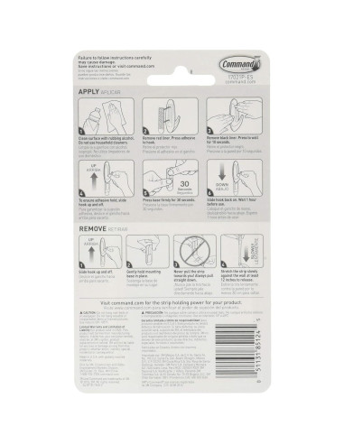 Tiras de recarga medianas Command 3M - 18 unidades blancas