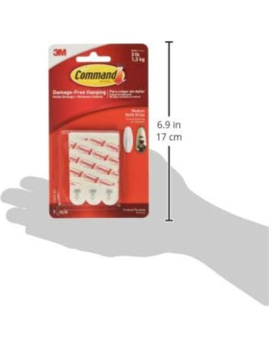 Tiras de recarga medianas Command 3M - 18 unidades blancas