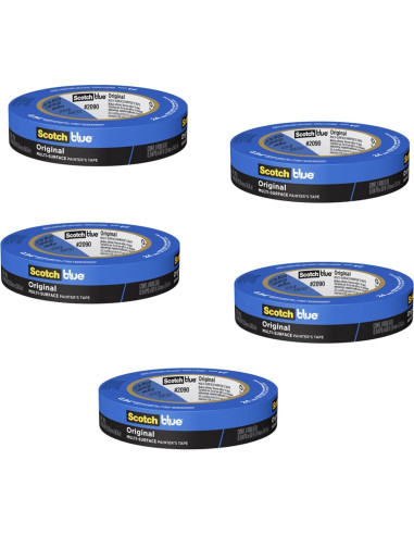 Cinta de Pintor Azul 3M Scotch 2090 2.54 cm x 54.86 m Paquete de 5