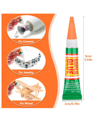 36 Tubos de 3g Pegamento Súper Fuerte Lucomb Gel Transparente