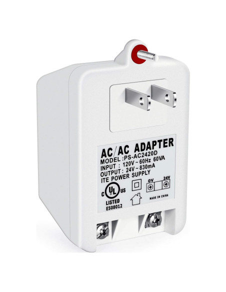 Transformador de Pared 24V 830mA WUYELIN para Termostatos y Timbres