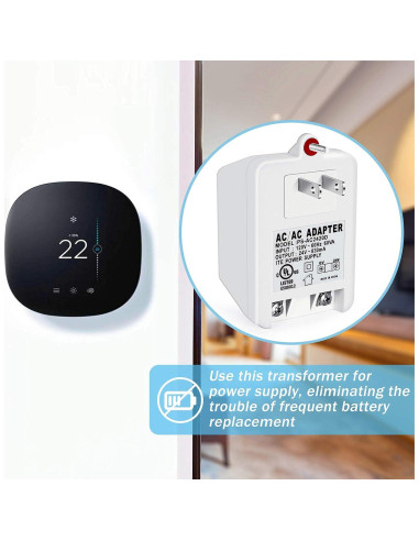 Transformador de Pared 24V 830mA WUYELIN para Termostatos y Timbres