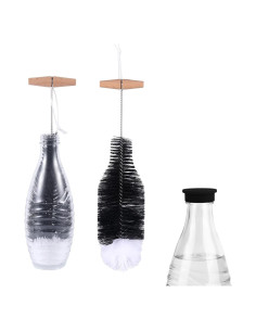 Cepillo para Botellas BOXOB 37 cm, Cerdas Suaves y Mango de Madera