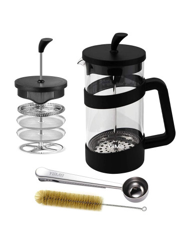 Cafetera Prensa Francesa YiiMO 1006 ml Vidrio y Acero Inoxidable