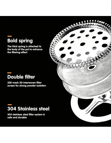 Cafetera Prensa Francesa YiiMO 1006 ml Vidrio y Acero Inoxidable