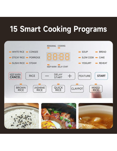 Olla Arrocera Midea 8 Tazas Cerámica Antiadherente 4L