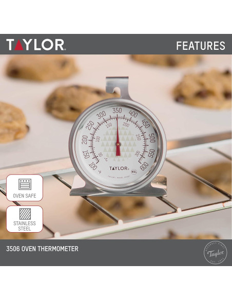 Termómetro de horno analógico Taylor 3506 2.5" acero inoxidable