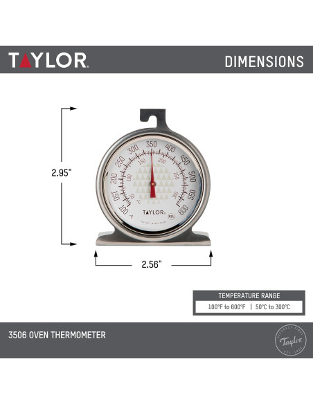 Termómetro de horno analógico Taylor 3506 2.5" acero inoxidable
