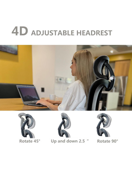 Silla de Oficina Ergonómica Chirvana Zen, Soporte Lumbar Ajustable, Gris