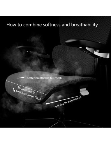 Silla de Oficina Ergonómica Chirvana Zen, Soporte Lumbar Ajustable, Gris