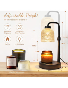 Lámpara Calentadora de Velas AIFEI con Temporizador y 2 Bombillas 2