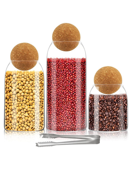 Tarros de Vidrio con Tapón de Corcho 500ml/700ml/1000ml - SuproBarware