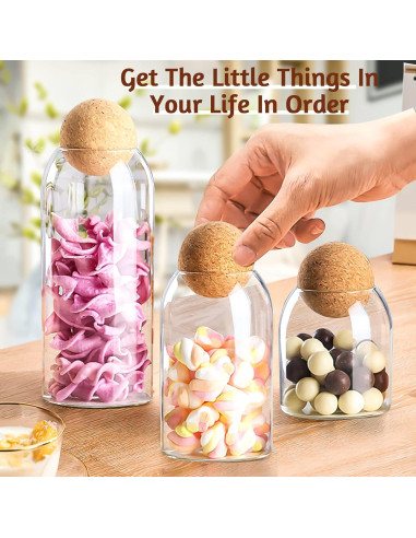 Tarros de Vidrio con Tapón de Corcho 500ml/700ml/1000ml - SuproBarware