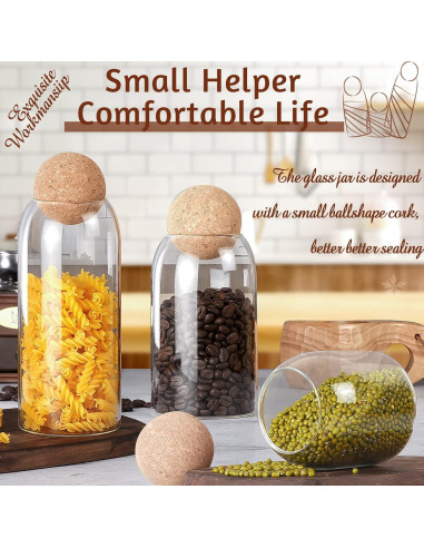 Tarros de Vidrio con Tapón de Corcho 500ml/700ml/1000ml - SuproBarware