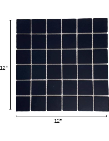 Azulejo de Porcelana Tenedos 30.48x30.48 cm Mate Negro