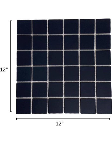 Azulejo de Porcelana Tenedos 30.48x30.48 cm Mate Negro