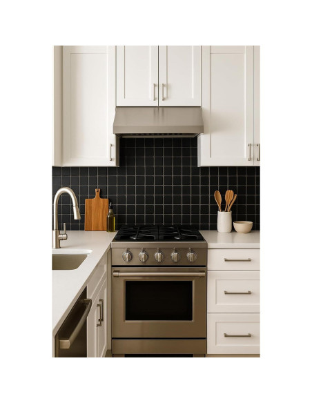 Azulejo de Porcelana Tenedos 30.48x30.48 cm Mate Negro