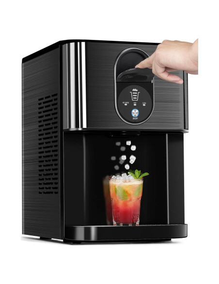 Máquina de Hielo Masticable COWSAR Z5820DN, 19.96 kg/día, Autolimpiante, Acero Inoxidable Negro