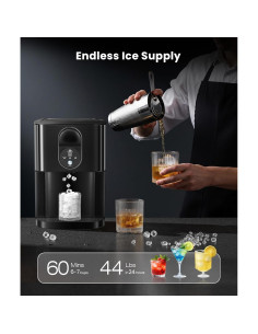 Máquina de Hielo Masticable COWSAR Z5820DN, 19.96 kg/día, Autolimpiante, Acero Inoxidable Negro 2