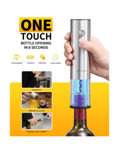 Abridor de Vino Eléctrico CIRCLE JOY 6-en-1 Recargable Plata 2